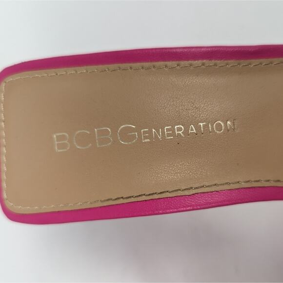 BCBGeneration Women Shoes Passion Pink Mistany Slip On Barbiecore Sandals Size 7 - Picture 9 of 10